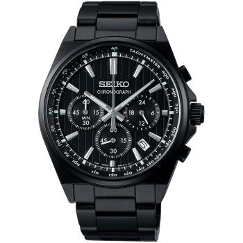 SEIKO精工 CS系列 條紋設計賽車計時手錶-41mm(SBTR037J/8T63-01T0SD)