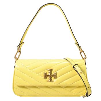 TORY BURCH 138964 KIRA 經典LOGO絎縫翻蓋兩用包.黃