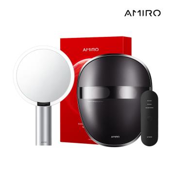 【AMIRO】嫩膚時光面罩 +【AMIRO】全新第三代 Oath 自動感光 LED化妝鏡 (國際精裝彩盒版)-白
