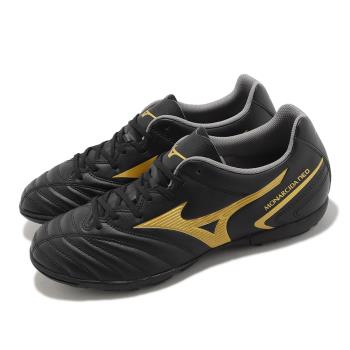 Mizuno 足球鞋 Monarcida Neo II Select AS 寬楦 男鞋 黑 金 釘鞋 碎釘 美津濃 P1GD2325-50