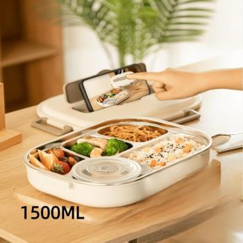 【A&R】日式304不鏽鋼五格微波便當盒附贈湯碗+餐具 1500ML(保溫 大容量 餐盒 環保便當盒)