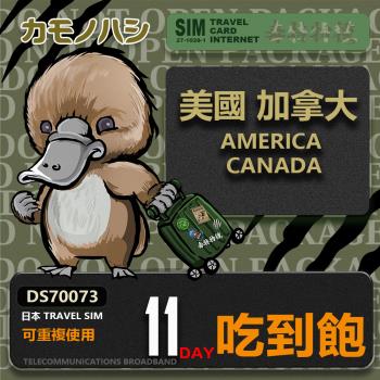 【鴨嘴獸 旅遊網卡】Travel Sim 美國 加拿大 11日 吃到飽上網卡 旅遊卡