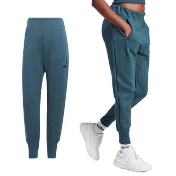 Adidas W Z.N.E. PT 女 藍綠色 休閒 運動 排汗 舒適 高腰 九分 長褲 IN5142