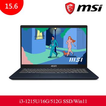 MSI微星 Modern 15 B12M-446TW 藍(i3-1215U/16G/512G SSD/W11/FHD/15.6)創作者筆電