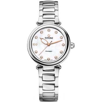 TITONI 梅花錶 炫美系列 限量 百年紀念款機械女錶-珍珠貝x銀/33.5mm 23978 S-1919R