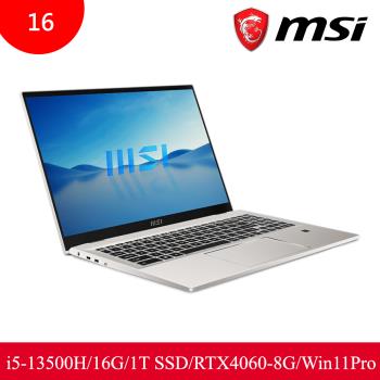 MSI微星 Prestige 16Studio A13VF-232TW(i5/16G/RTX4060-8G/1T SSD/W11P/2K+/16)
