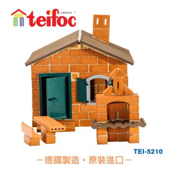【德國teifoc】DIY益智磚塊建築玩具 海濱渡假窯烤小屋-TEI5210