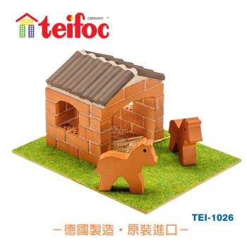 【德國teifoc】DIY益智磚塊建築玩具 孩子們的小馬廄-TEI1026