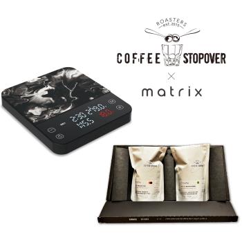 matrix x stopover M1 PRO電子秤+衣索比亞Bench Maji咖啡豆藝妓禮盒組 (料理秤/咖啡秤/義式自動計時/硅藻土吸水墊)
