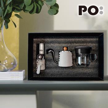 【PO:Selected】丹麥手沖咖啡三件禮盒組2.0(咖啡壺-灰/玻璃杯350ml-共4色/咖啡磨2.0)