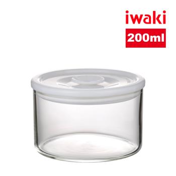 【日本iwaki】耐熱玻璃圓形微波保鮮密封罐(200ml)