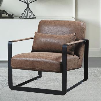 AS雅司-利維亞咖啡皮休閒椅-70×79×70cm