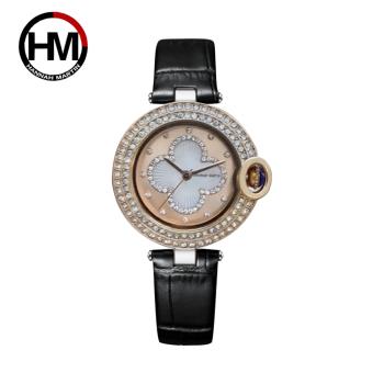 HANNAH MARTIN 時尚鑲鑽錶框刻度女士腕錶-HM-Z11