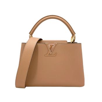 Louis Vuitton Capucines MM 牛皮二用包(M59227-茶色)