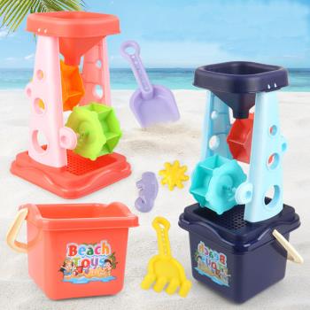 【Vanibaby】沙灘玩具 沙漏5件組(兩色可選)