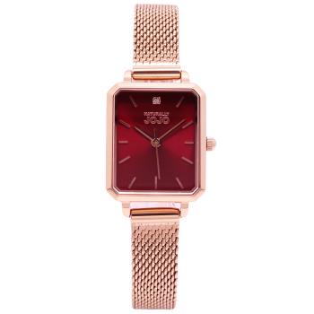 NATURALLY JOJO 都會新女性米蘭風格優質腕錶-玫瑰金+紅-JO96992-15R