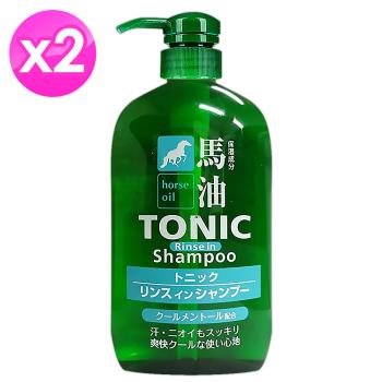 日本熊野馬油二合一淨爽洗髮精600ml x2瓶