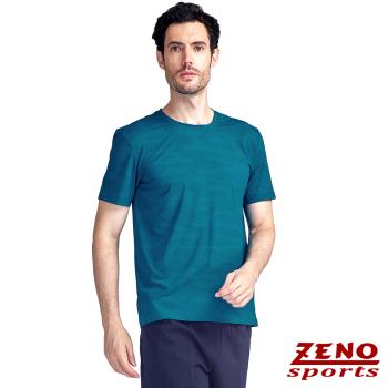 ZENO 涼感速乾圓領印花短袖T恤‧綠松藍 (冰絲機能短袖上衣/舒適感T-Shirt)