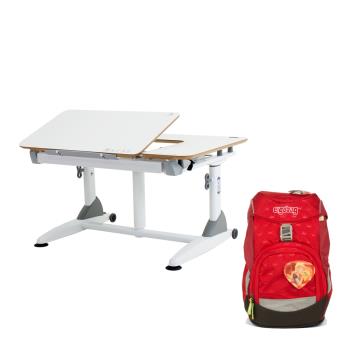 【Kid2Youth 大將作】氣壓升降書桌書包組 桌寬100cm G6C+XS (MDF板) & Ergobag護脊書包 (東森獨家)