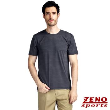 ZENO 涼感速乾圓領印花短袖T恤‧灰色 (冰絲機能短袖上衣/舒適感T-Shirt)