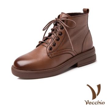 【VECCHIO】短靴 真皮短靴/全真皮頭層牛皮舒適經典百搭短靴 棕