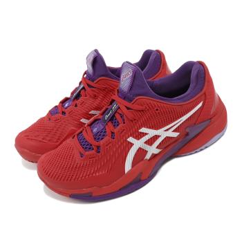 Asics 網球鞋 Court FF 3 Novak 男鞋 紅 紫 全能型 襪套式 喬科維奇 運動鞋 亞瑟士 1041A361600