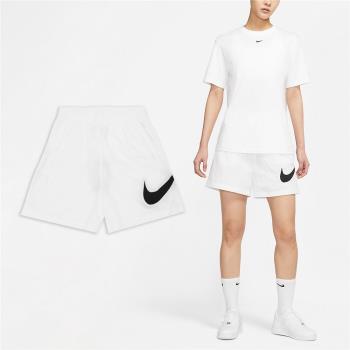 Nike 高腰短褲 NSW Essential 白 黑 女款 寬鬆 褲子 抽繩 運動 DM6740-100