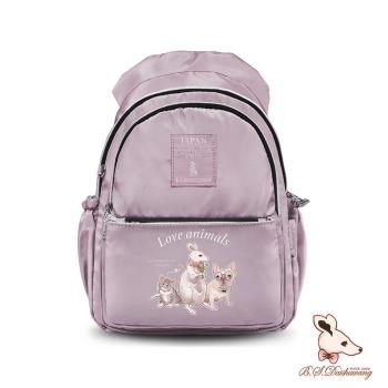 B.S.D.S冰山袋鼠 - 動物派對 - 學院風後背包 - 粉紫色【Z0019-3P】