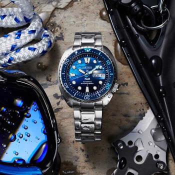 【SEIKO】精工 PROSPEX 海龜 PADI聯名 SRPK01K1 陶瓷圈 鋼錶帶潛水錶 機械男錶 4R36-06Z0F 藍 45mm
