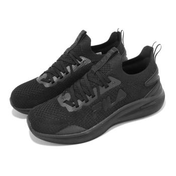 Fila 慢跑鞋 Water Resistant 女鞋 黑 全黑 防潑水 襪套式 運動鞋 斐樂 5J911X000