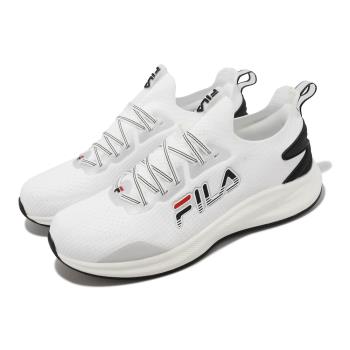 Fila 慢跑鞋 Water Resistant 男鞋 白 黑 防潑水 襪套式 運動鞋 斐樂 1J911X123