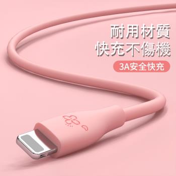 果凍色 超柔軟材質 3A超級快充 1.28M 20W TYPE-C Lightning USB 3款 4色