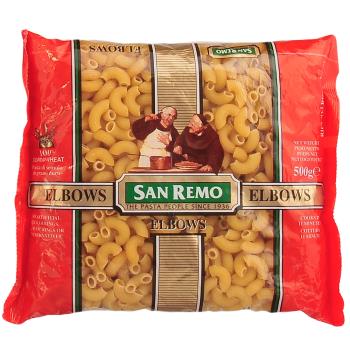 【美味大師】SAN REMO聖雷蒙義大利彎管麵(500g x 12包 / 箱)