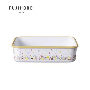 【富士琺瑯FUJIHORO】鳴海系列琺瑯烘焙保鮮盒淺型-LL