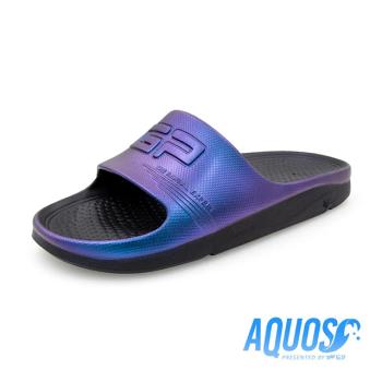 G.P(男)AQUOS透氣防滑排水機能拖鞋 男鞋-太空藍