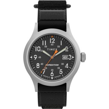 【TIMEX】天美時 遠征系列  40毫米戶外手錶 (銀框x黑色織物黏式錶帶 TXTW4B29600)