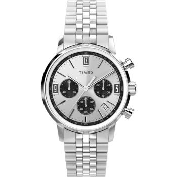 【TIMEX】天美時 Marlin系列  40毫米復古三眼計時手錶  (銀 TXTW2W10400)