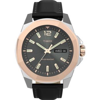 【TIMEX】天美時 風格系列  44毫米八角錶殼紳士手錶  (墨綠x黑色皮質錶帶 TXTW2V43000)