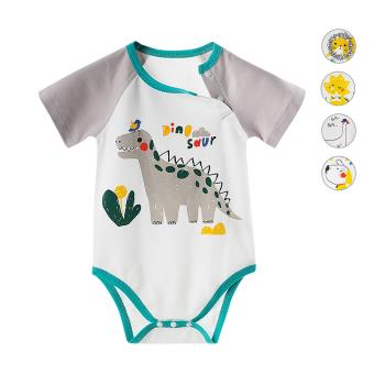 Colorland- Muslintree新生兒無骨縫制包屁衣 連身衣 嬰兒短袖 寶寶短袖 和尚服