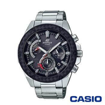 CASIO卡西歐 小格紋重金屬太陽能時計男腕錶-黑x48mm(EQS-910D-1A)