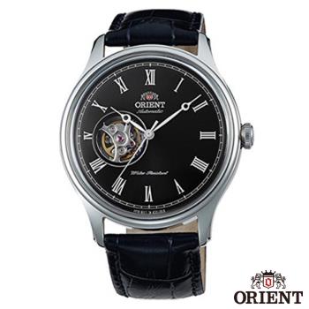 ORIENT東方錶 宏觀世界手動上鍊鏤空機械腕錶-黑面銀框x43mm FAG00003B0