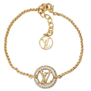 Louis Vuitton LV M00758 Louise By Night 經典水鑽鑲嵌LV circle墜飾手鍊.金