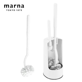 【日本 MARNA】日本製浴廁馬桶刷組-附溝槽清潔刷+替換刷(原廠總代理)