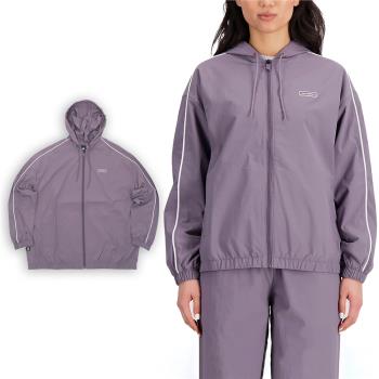 New Balance 外套 Essentials Woven Jacket 女款 紫 寬版 連帽外套 NB 紐巴倫 WJ33502SHW