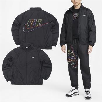 Nike 外套 Club+ 黑 立領 男款 防風 防潑水 教練外套 運動 DX0673-010