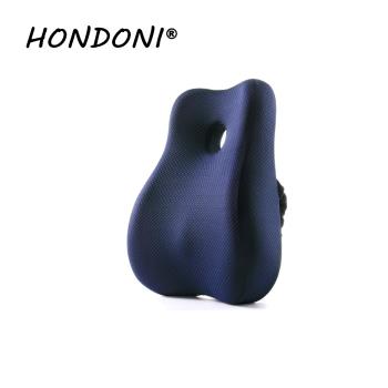 HONDONI 經典日式風格護腰靠墊 記憶靠墊 居家背墊 汽車舒壓腰靠墊 (舒適文青藍)M7-BL