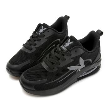 【PLAYBOY】舒適彈力宣言氣墊休閒鞋-Y9656C2黑灰