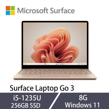 Microsoft微軟Surface Laptop Go 3 12吋 觸控筆電 i5-1235U/8G/256GB Win11砂岩金XK1-00054
