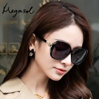 【MEGASOL】 UV400偏光太陽眼鏡(韓系偶像女主墨鏡-2626)