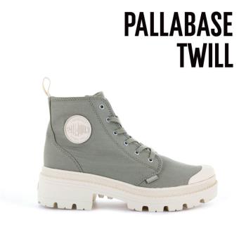 【PALLADIUM】 PALLABASE TWILL 經典拉鍊帆布美腿靴 女款 灰 96907-297